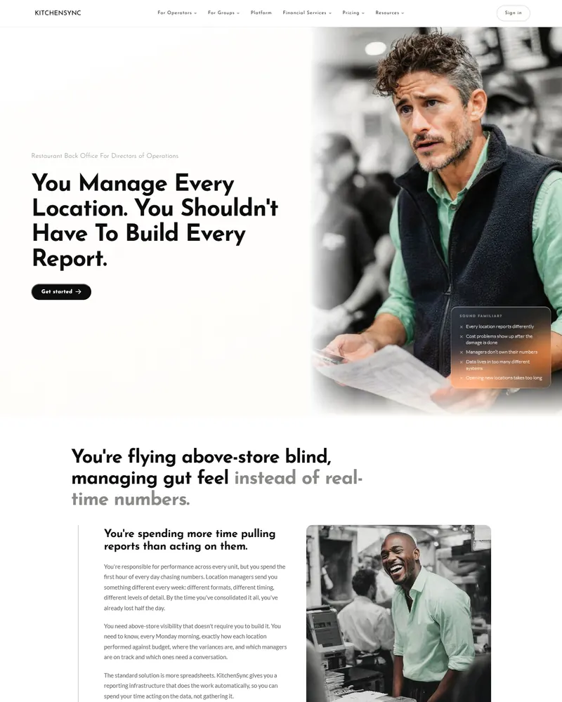 Persona landing page for Directors of Operations