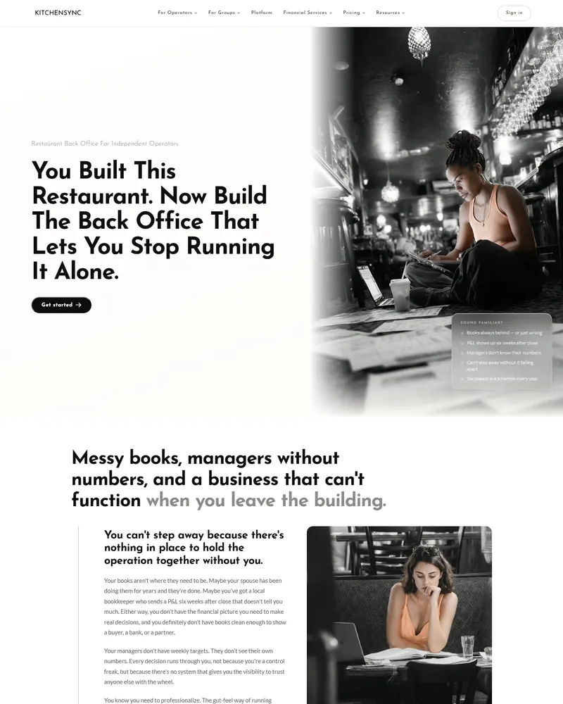 Persona landing page for Independent Restaurant Operators