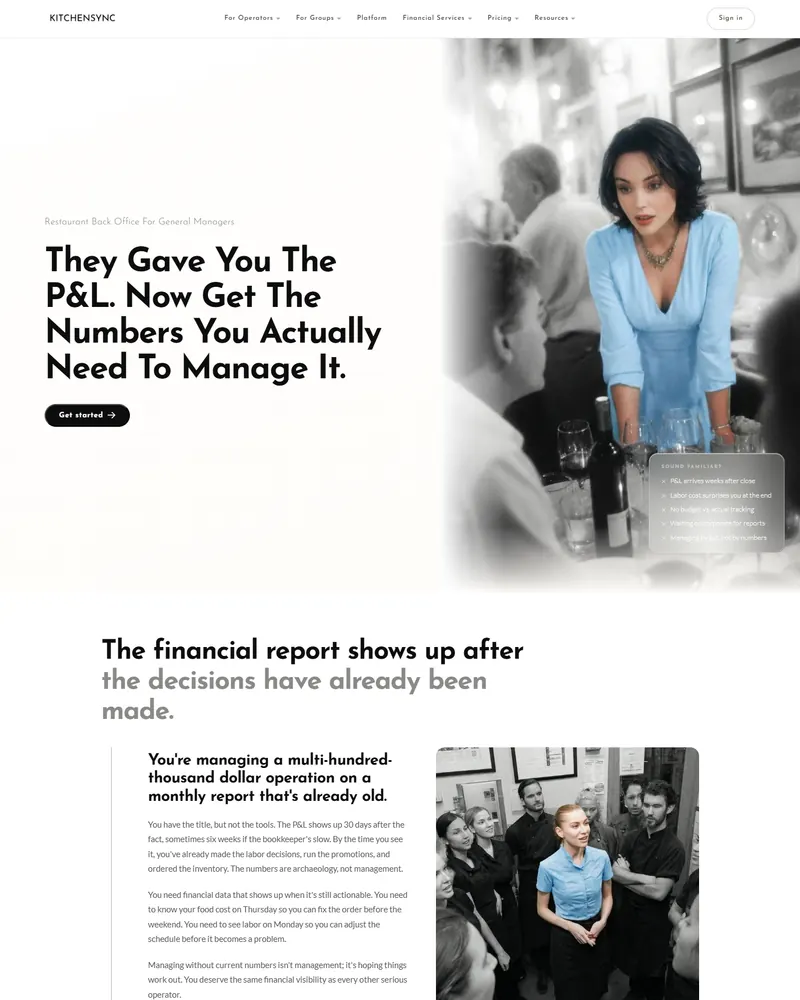 Persona landing page for Restaurant General Managers