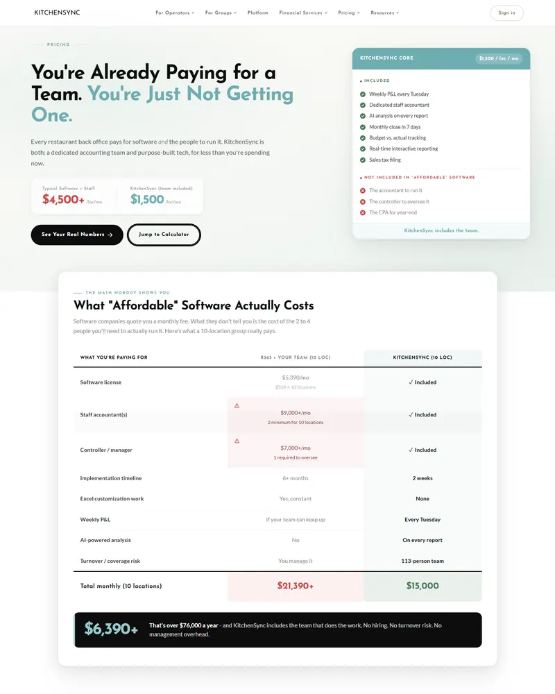 Pricing page with tiered plans