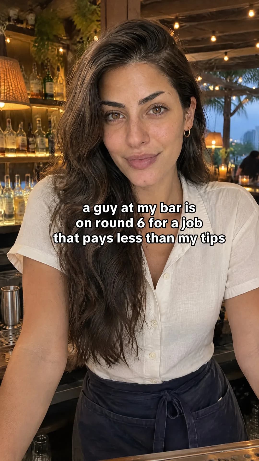 Slide 1 of a six-slide post: the hook over a photo behind the bar